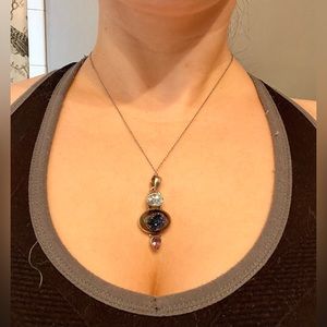 Opal, Aquamarine, & Amethyst Necklace